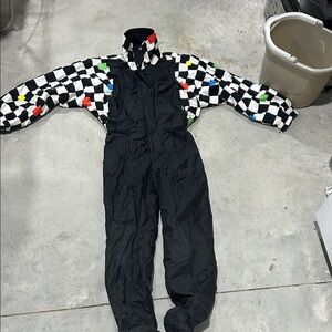 Black and Checkered Women's Jumpsuit